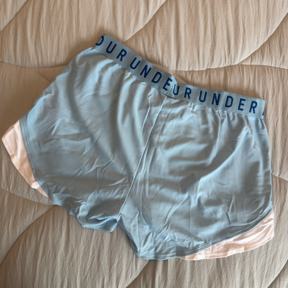 Under Armour Light Blue Women’s Loose Athletic Shorts - Picture 2 of 3